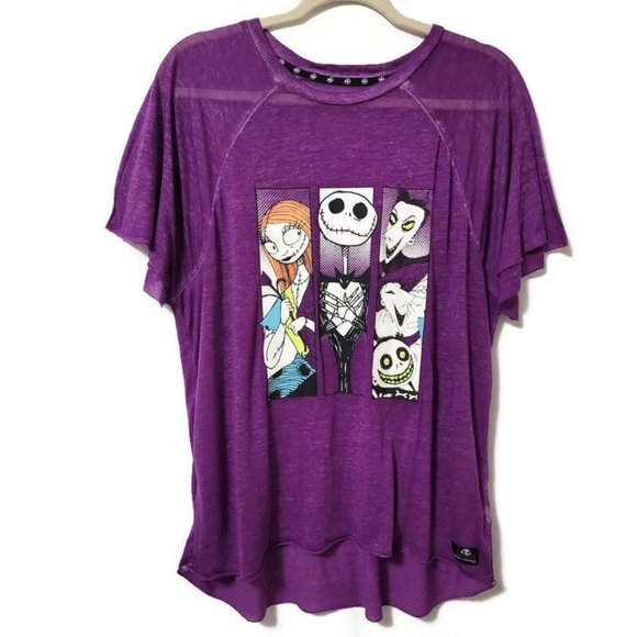 Disney Other - Nightmare Before Christmas Jack Sally Skellington Purple Sleep Shirt Size Medium